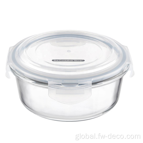 Glass Bowl Borosilicate Glass Round Food Storage with plastic lids Manufactory